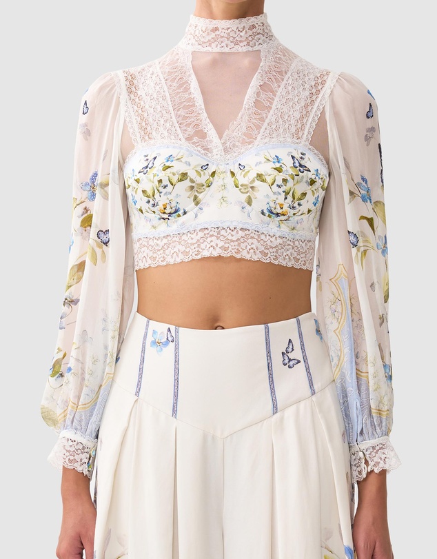 Camilla - Lace Splice Top with LS