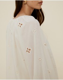The Fated - Esther Puff Sleeve Broderie Blouse