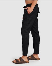 Vacay Swimwear - Linen Pants Black
