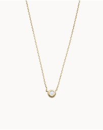Kirstin Ash - Petite Birthstone Necklace June Moonstone