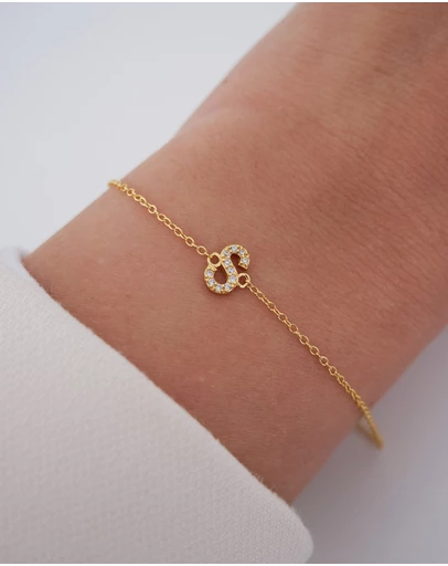 The Silver Collective - A-Z Letter Bracelet Gold - S