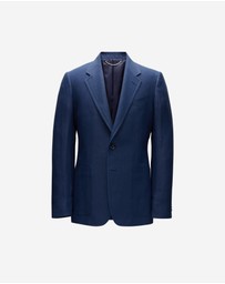 Calibre - Textured Linen Blend Blazer Denim Blue