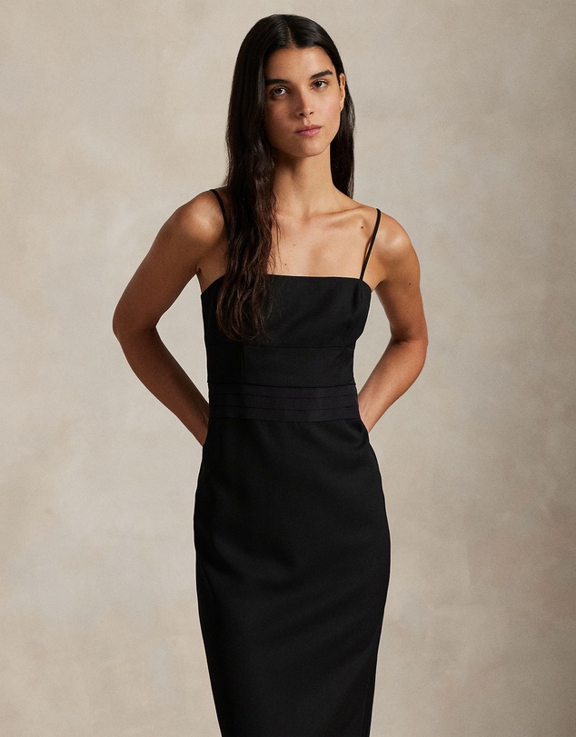 Polo Ralph Lauren - Silk-Trim Wool Cocktail Dress