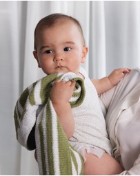 Living Textiles - Chenille Blanket - Stripes Sage