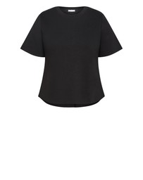 City Chic - Plus size Mae Short Sleeve Sweat Top - black