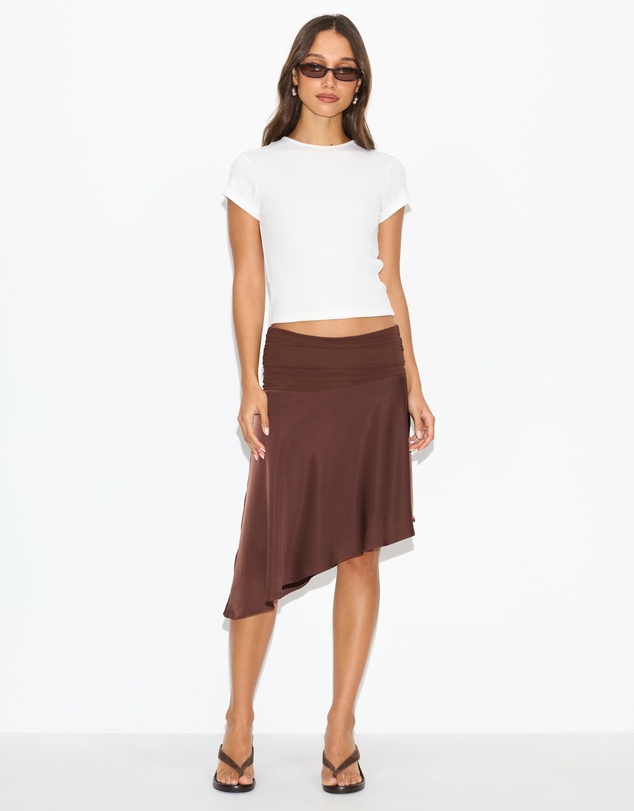 Dazie - Montana Satin Chiffon Midi Skirt