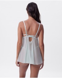 Bras N Things - Night Games Soft Surrender Unlined Delight Babydoll & String - Light Green