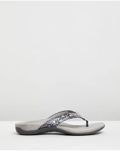 Vionic - Lucia Toe Post Sandal - Slate Grey Snake