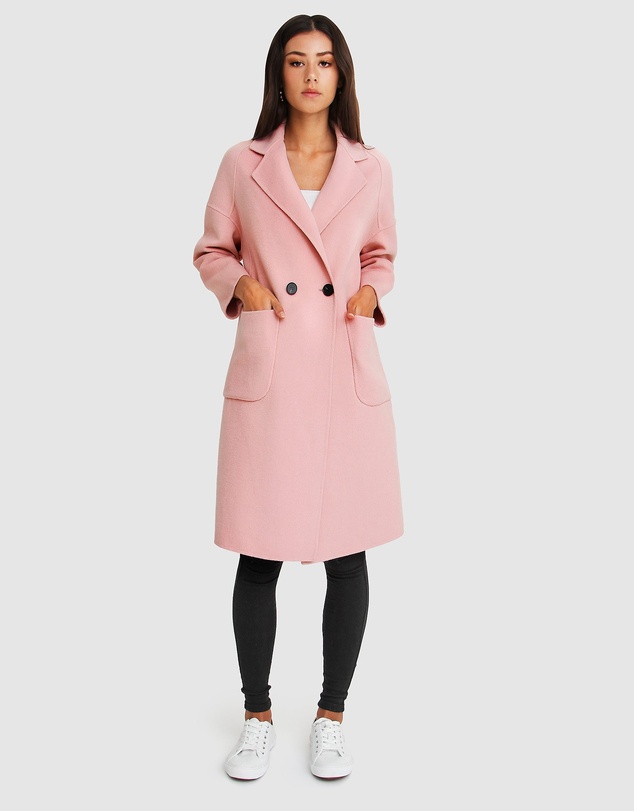 Belle & Bloom - Publisher Double-Breasted Wool Blend Coat