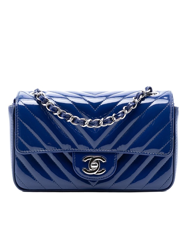 Pre-Loved by Azura Reborn - Pre-Loved Mini Rectangular Classic Chevron Patent Single Flap