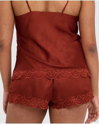 Sans Complexe - Charming Silky Satin Pyjama Shorts with Lace