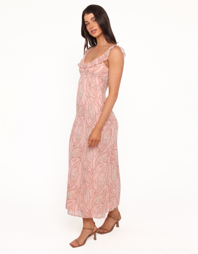 Petal & Pup - Jarvis Midi Dress - Peach Paisley