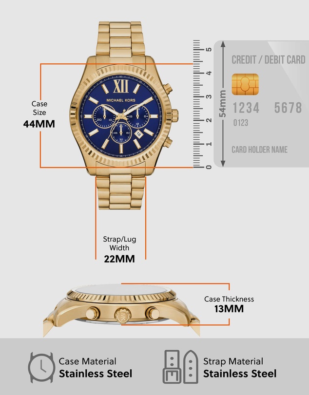 Michael Kors - Lexington Gold Tone Chronograph Watch