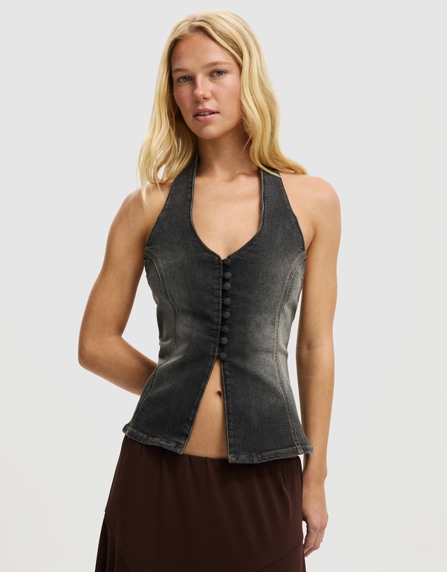 Cotton On - Juno Denim Halter Top