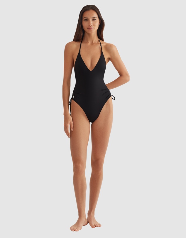 Polo Ralph Lauren - Signature Solids Plunge Low Back Halter Swimsuit
