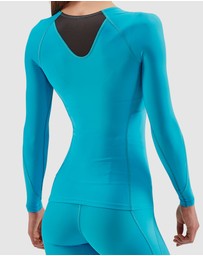 SKINS - SKINS Compression Series-3 Women's Long Sleeve Top Cyan Activewear