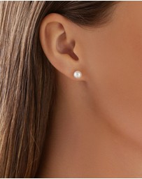 Michael Hill - Stud Earrings with 6mm Round Cultured Freshwater Pearl in 10kt Yellow Gold