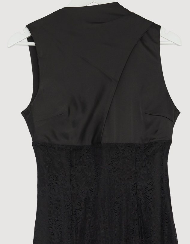 Revibe - Repaired CHANCERY Nia Self Scarf Satin and Lace Maxi Dress - AU 10