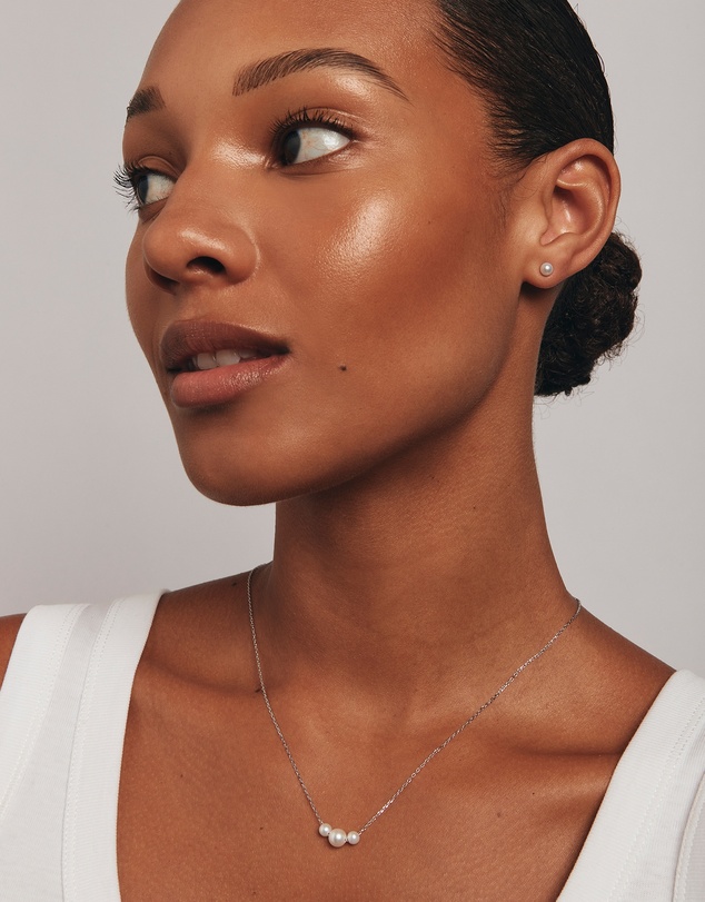 Michael Hill - Cultured Freshwater Pearl Stud Earring and Necklace Set in Sterling Silver