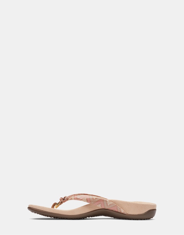 Vionic - Bella Toe Post Sandal - Chevron Dusty Pink