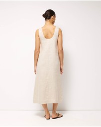 AERE - Maya Linen Relaxed Midi Dress