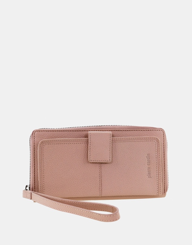 Pierre Cardin - Pierre Cardin Women's Leather Zip around wallet w/ Wristlet