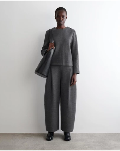 COS - Button-Detail Boiled-Wool Sweatshirt