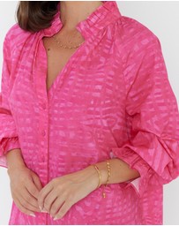 ALEXANDRA - Ollie Dress Hot Pink Brush Stoke