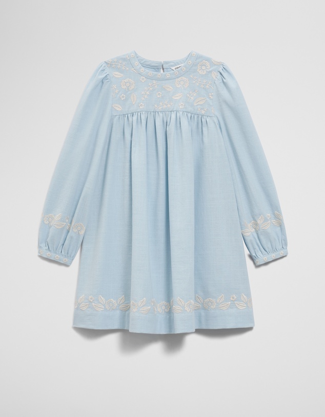 Country Road - Long Sleeve Embroidered Smock Dress