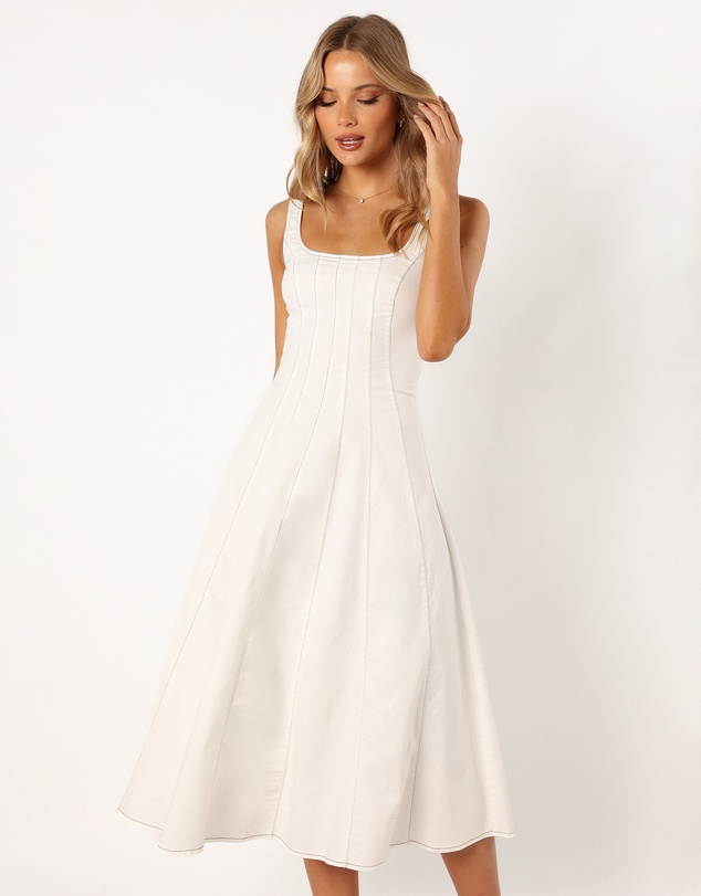 Petal & Pup - Una Midi Dress - White
