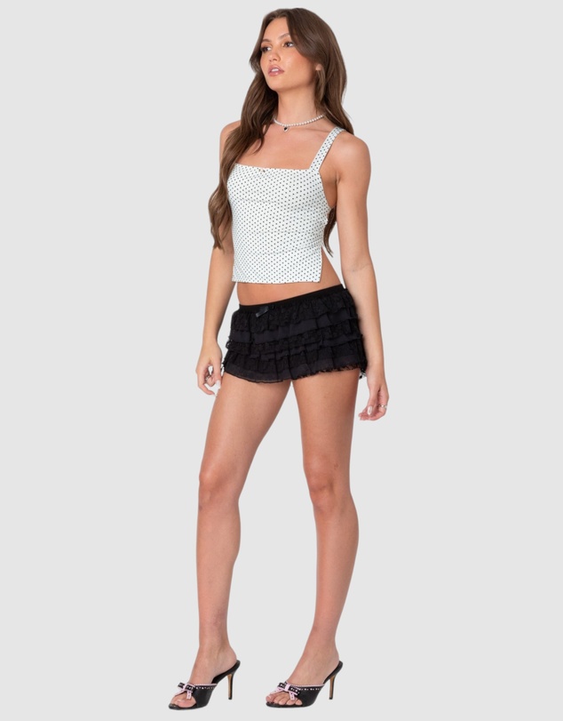 EDIKTED - Kaia Polka Dot Tie Back Top