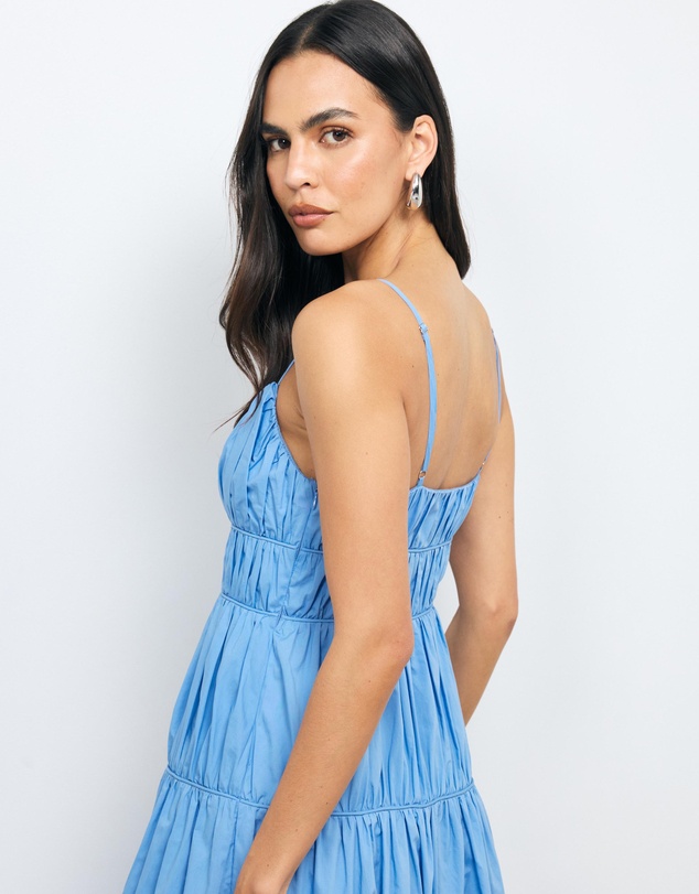 AERE - Lena Gathered Cotton Midi Dress