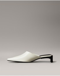 Calvin Klein - Leather Kitten Heel Mules