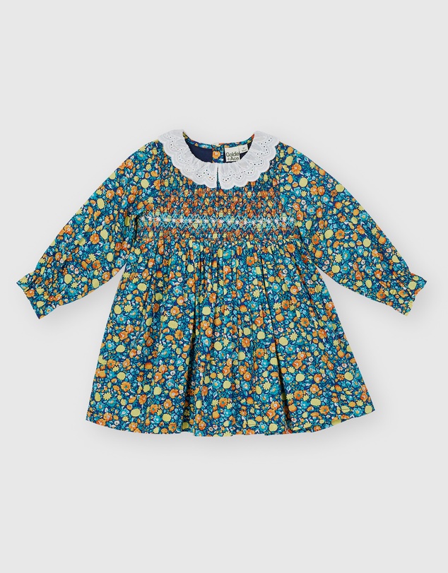 Goldie + Ace - Daphne LS Smocked Dress - Babies-Kids