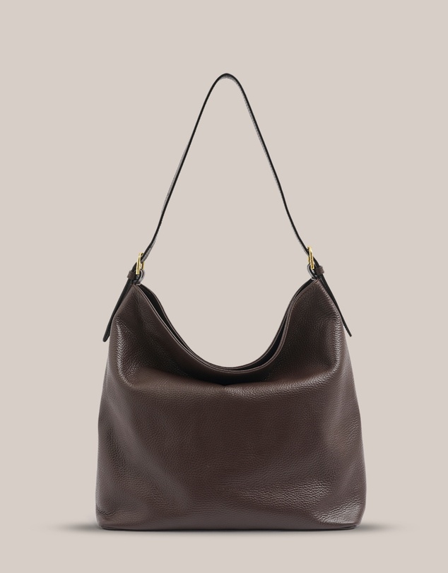 VESTIRSI - Serena Dark Chocolate Leather Hobo Bag
