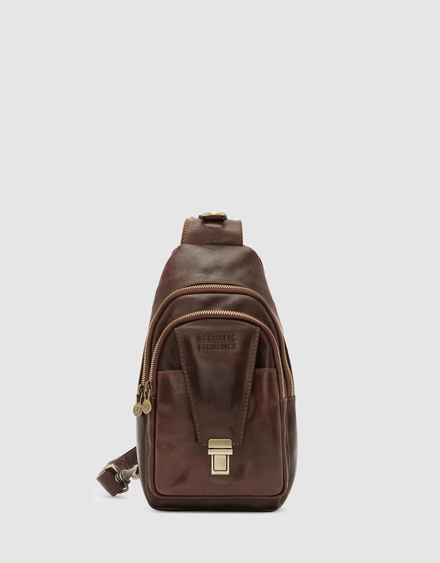 Republic of Florence - Valerio Brown Leather Sling Bag