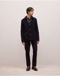 Trenery - Merino Lapel Cardigan in Navy