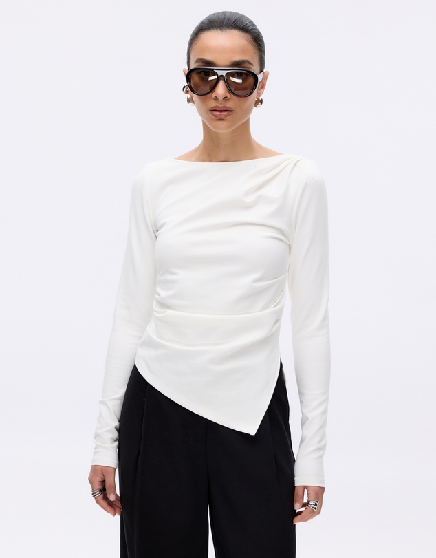 Minima Esenciales - Eliana Long Sleeve Draped T-Shirt