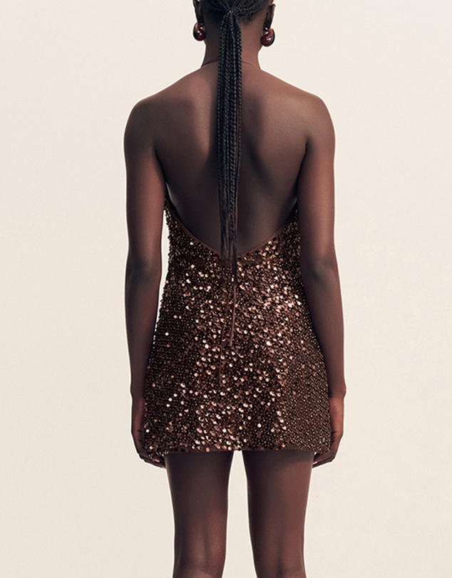 Shona Joy - Everly High Neck Cowl Mini Dress