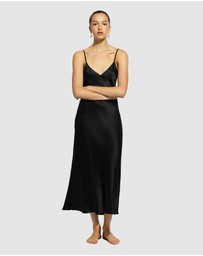 GINIA - Silk Long Nite V Neck