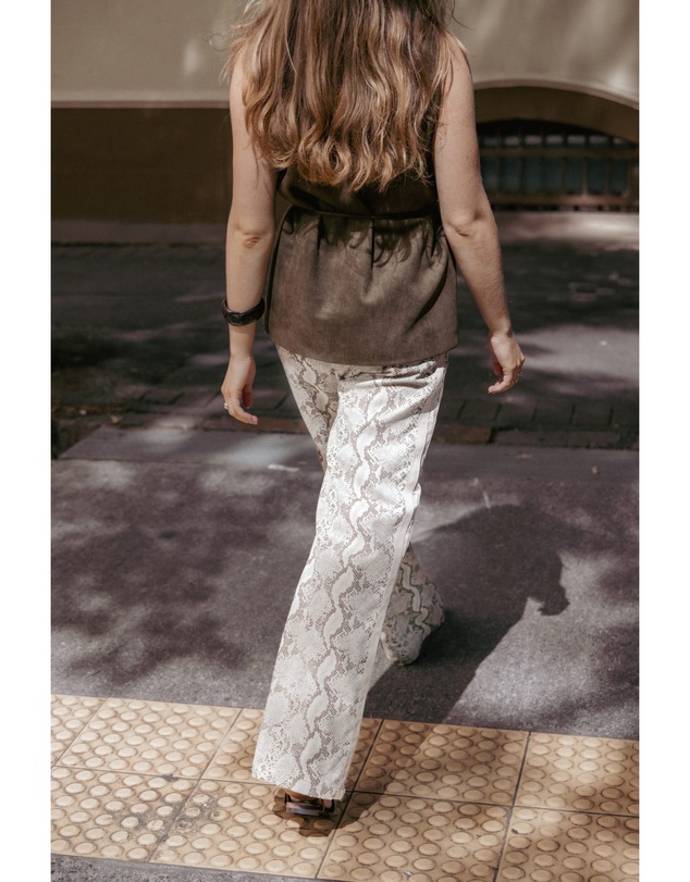 Petal & Pup - Fletcher Denim Racer Pants - Snake Print