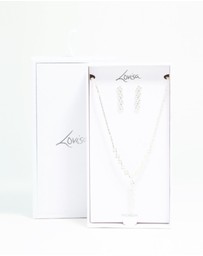 Lovisa - Silver Plated Cubic Zirconia Diamond Shaped Necklace & Earrings Set