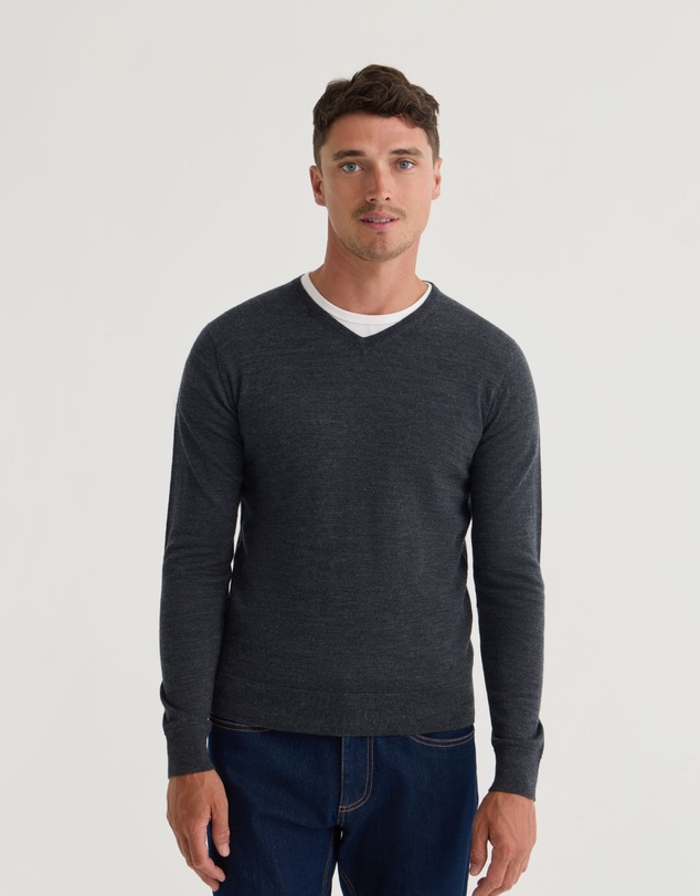 Oxford - Basic V-Neck Pure Wool Pullover