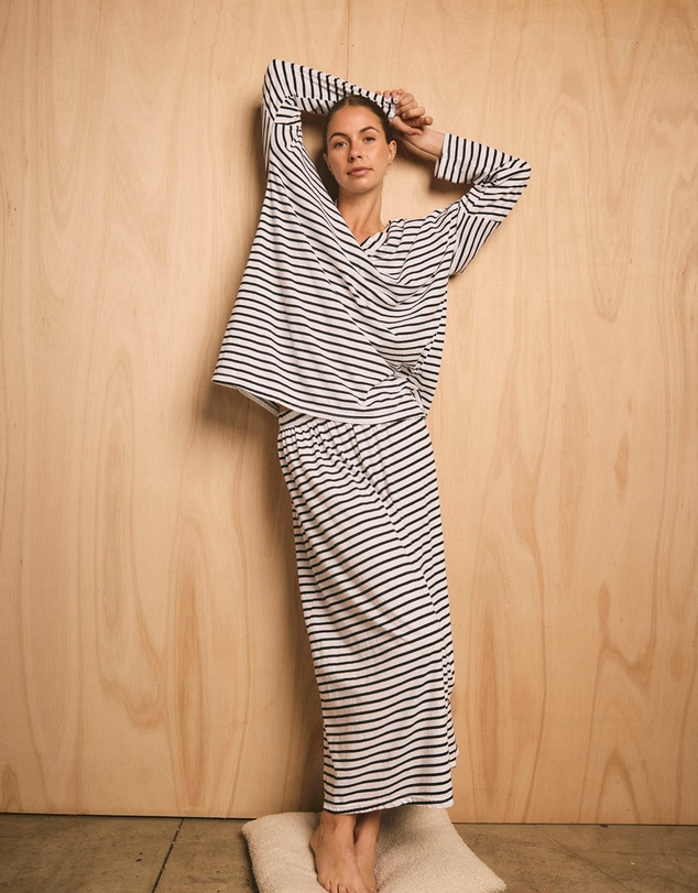 Primness - Stripe Loose V Top