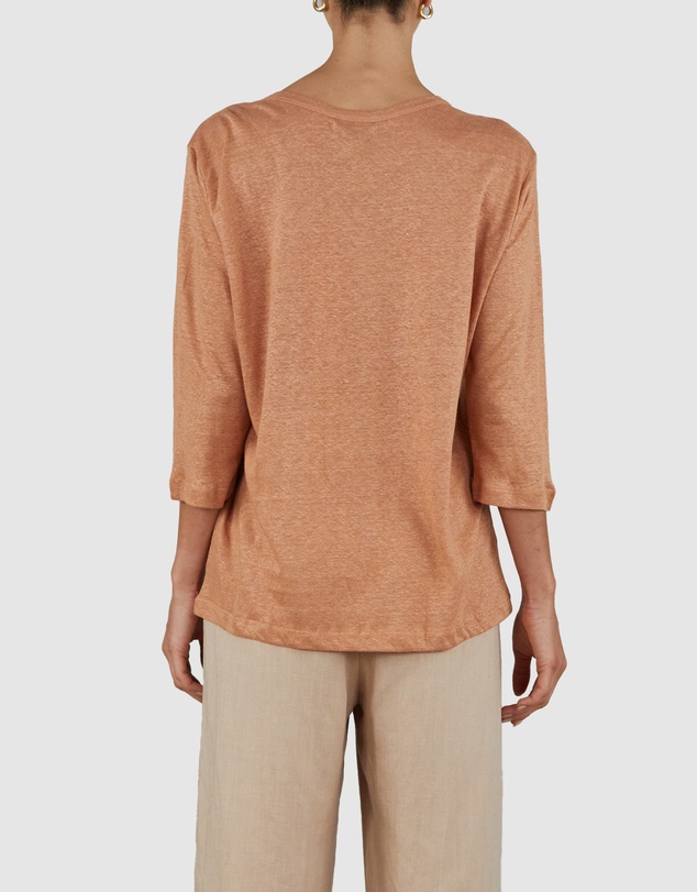 Amelius - Bronte Linen Three Quarter Jersey Top