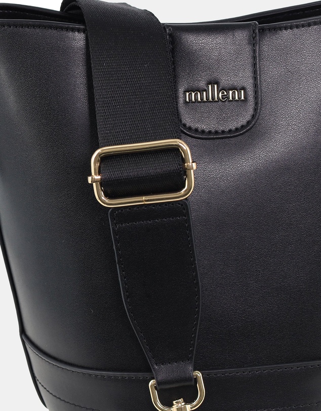 Milleni - Milleni Ladies Vegan Leather Bucket Crossbody Bag