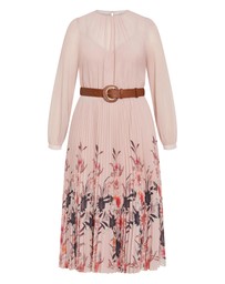 City Chic - Plus size Love Pleat Border Dress - buff