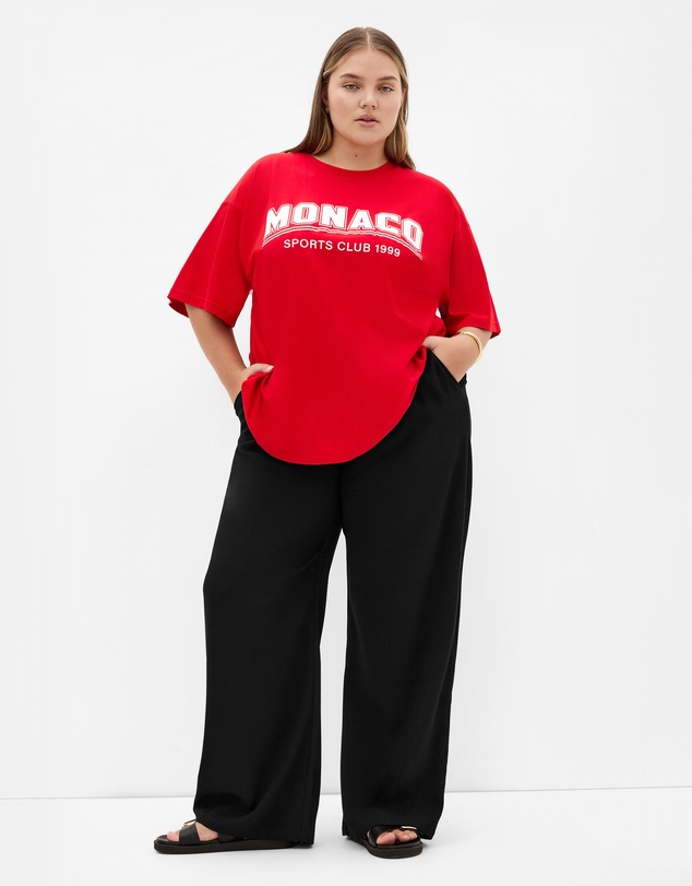 City Chic - Plus size Laid Back Monaco Tee - red