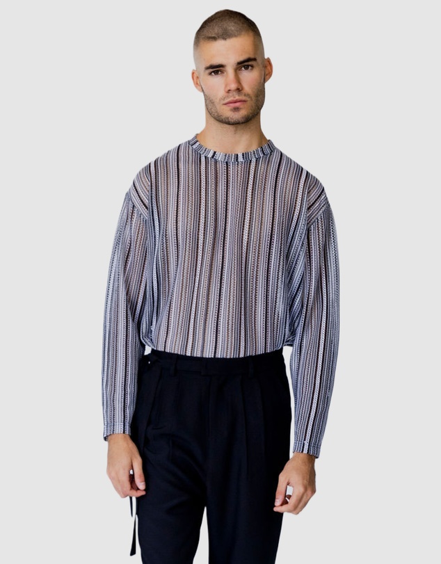 Justin Cassin - Chad Sheer Stripe Top