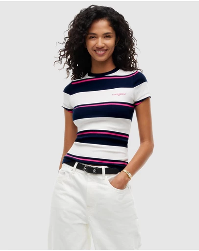 Tommy Jeans - Slim Rib Script Shortsleeve Tee